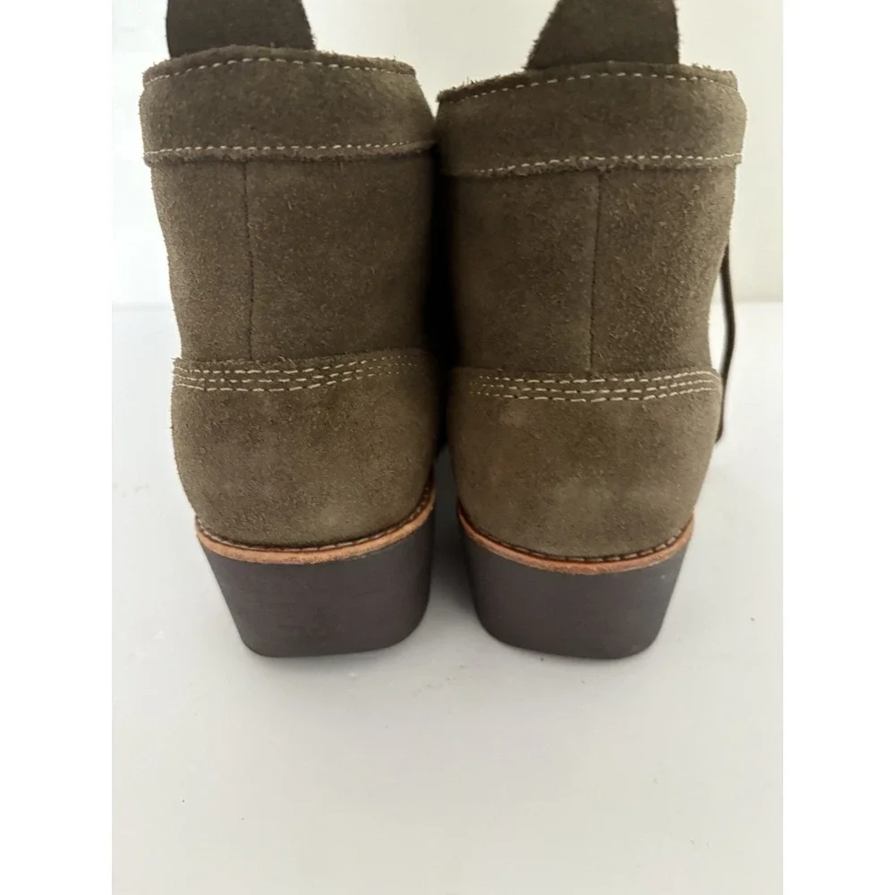 Worx Red Wing Women's 10 Khaki Green Leather Work Chelsea Boots